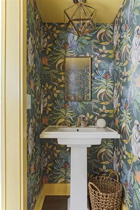 Powder Room With Cole And Son Wallpaper Modern Powder Rooms Powder
