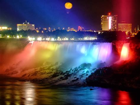 World Visits Welcome To Niagara Falls Colorful View In Ontario Canada