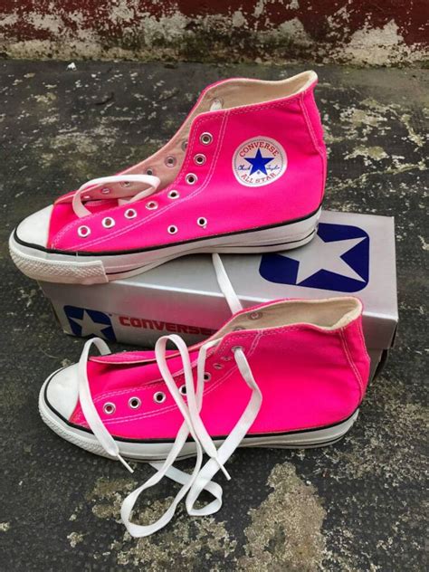 80s Neon Pink Converse Deadstock Converse Usa Vintage Nylon Rare Size 9