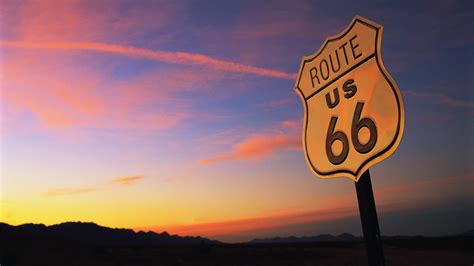 2942108 Road Route 66 Usa Highway Road Sign Nature Landscape Sunset