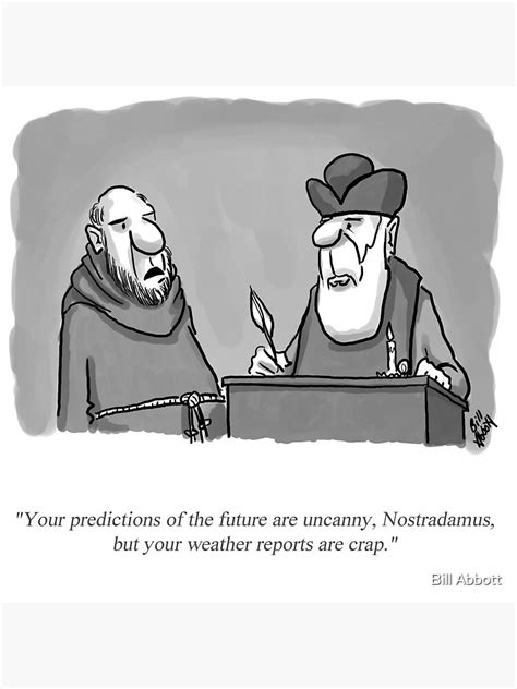 Funny Nostradamus Weatherman Cartoon Humor Sticker By Billtoons