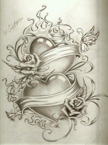 Hearts Roses Drawing Tattoo Art Drawings Sketch Tattoo Design