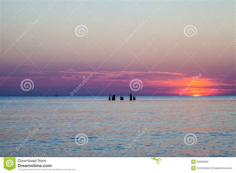 Lilac Sunset Over Baltic Stock Image Image Of Seaside 52695905