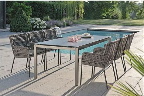 Contemporary Powder Coated Aluminum Rope Outdoor Dining