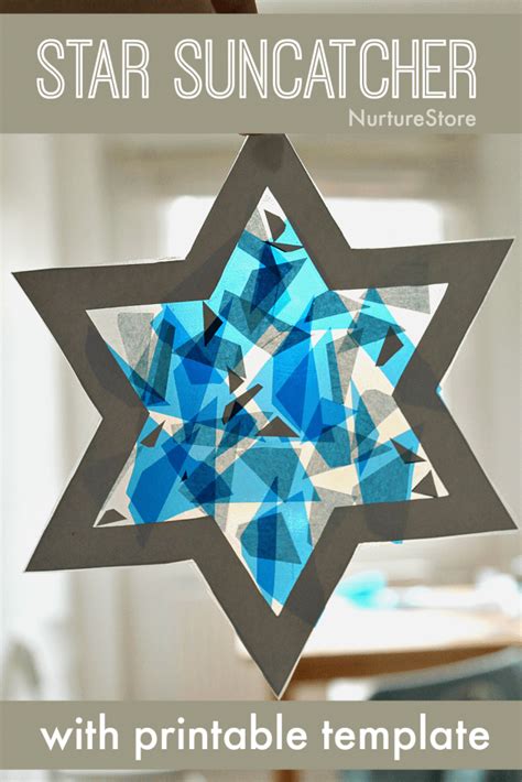 Easy Hanukkah craft for kids - star suncatcher - NurtureStore
