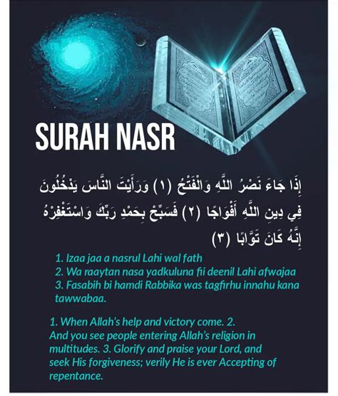 Iza Ja Nasrullah Surah In English Arabic And Transliteration Surah Nasr