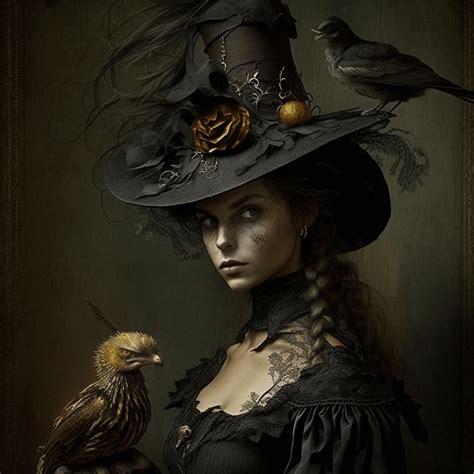 Victorian Era Witch Digital Ai Art Etsy