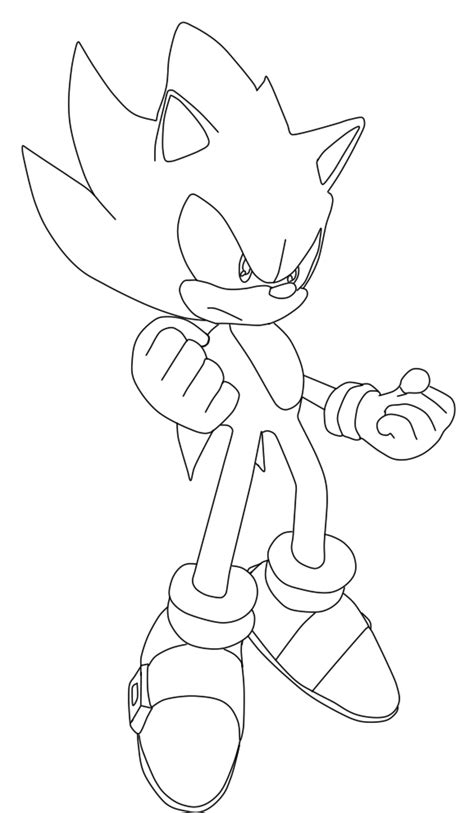 Dark super sonic colouring pages. Super Sonic lineart by SonicGMI-22 on DeviantArt