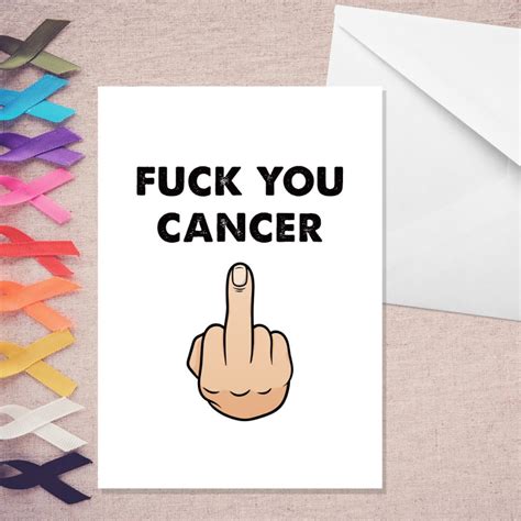 Fuck You Cancer A5 Cancer Card Cancer Card Support Card Etsy