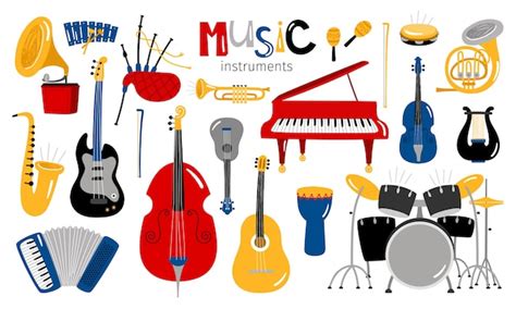 Vintage Music Instruments Free Vector