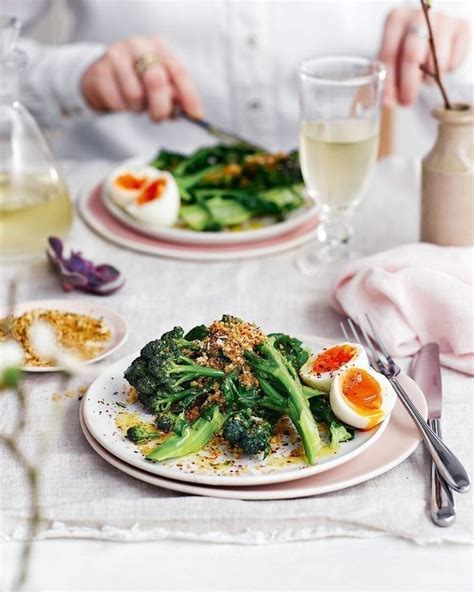 Purple Sprouting Broccoli With Soft Boiled Egg Delicious Magazine