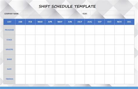 10 12 Hour Shift Schedule Template Excel Template Business Psd