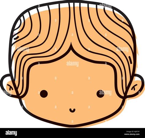 Color Boy Head With Middle Parted Hair Stock Vector Image And Art Alamy