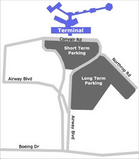 Airport Parking Map El Paso Airport Parking Map