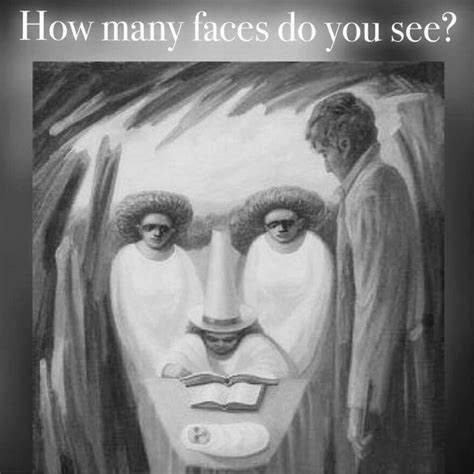 How Many Faces Illusion Paintings Optical Illusion Paintings