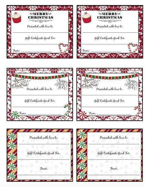 This travel gift certificate template free was made in august 2020. FREE Printable Christmas Gift Certificates: 7 Designs, Pick Your Favorites