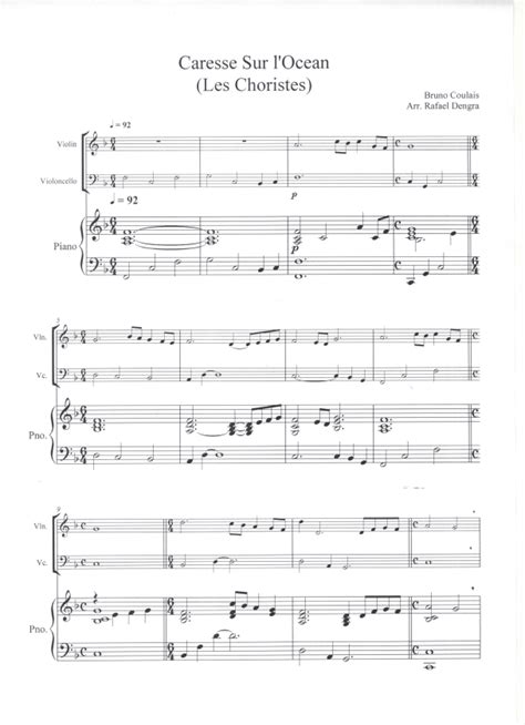 Caresse Sur L Océan Sheet Music Christophe Barratier Instrumental Duet And Piano