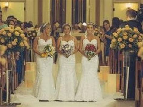 Identical Triplets Get Married In Triple Ceremony