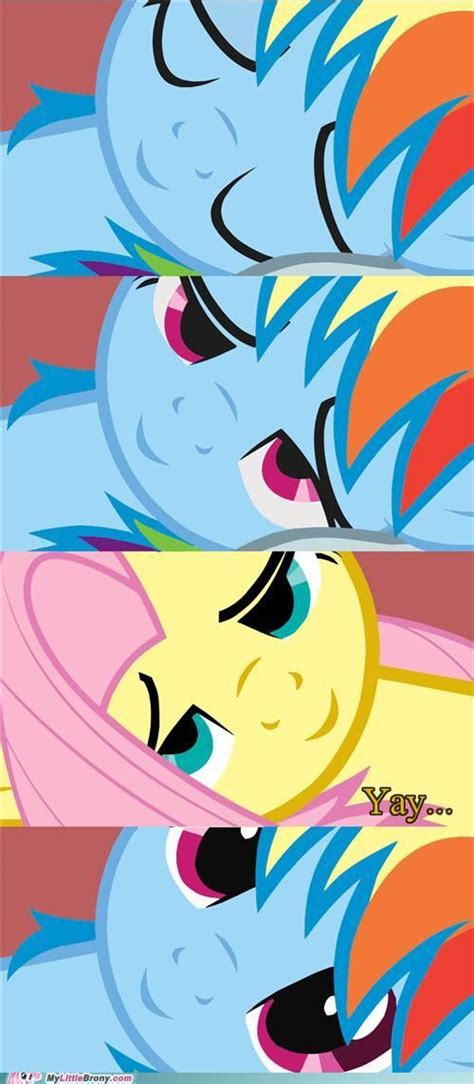 Sounds perfect wahhhh, i don't wanna. RainbowDash and FlutterShy from My Little Pony: Friendship ...