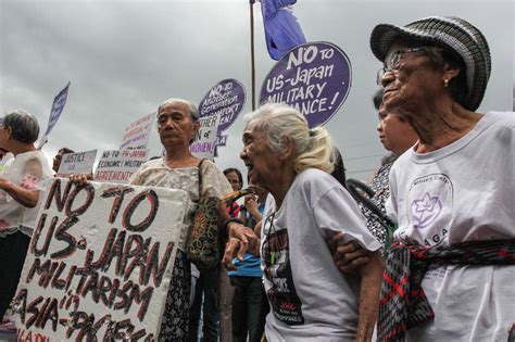 “comfort women protest at japanese embassy abs cbn news