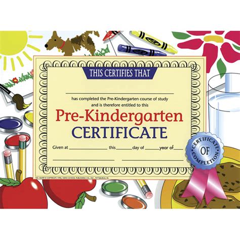 Hayes School Publishing Pre Kindergarten Certificate 3 H Va499 Supplyme