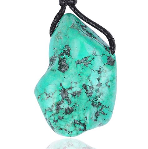 Amazon Com Barbari Jewelry Raw Turquoise Necklace Handmade Crystal