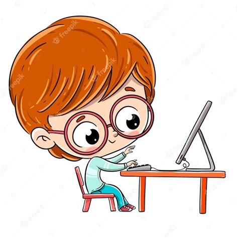 Niño Haciendo Su Tarea Con Una Computadora Conectada A Internet