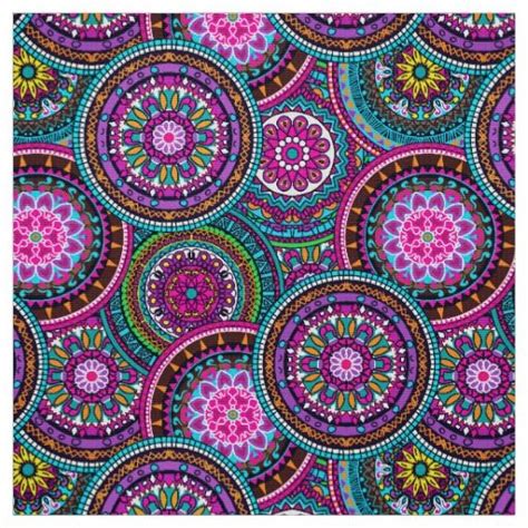 Bright Bohemian Boho Hippy Chic Pattern Fabric Bohemian Art Boho