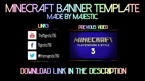 Minecraft Youtube Banner Template Free Download Youtube