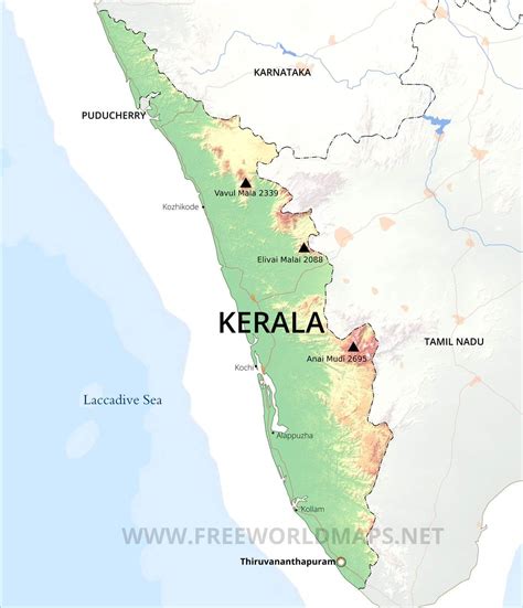 Kerala India Map Satellite Location Map Of Kerala It Allow Change