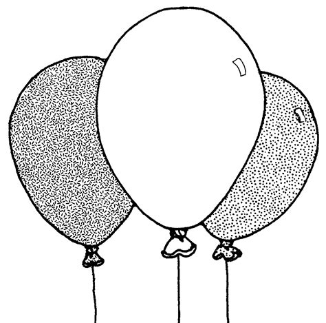 Balloons Clip Art Black And White