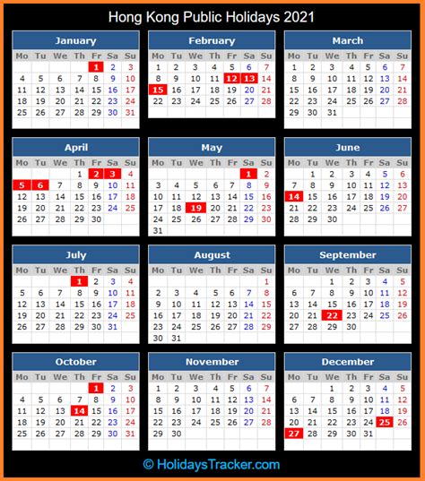 Hong Kong Public Holidays 2021 Holidays Tracker