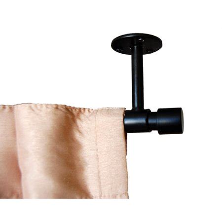Tension curtain rods are straight curtain rods that go inside of window frames as. Verona Ceiling Mount Curtain Rod, Black - Walmart.com