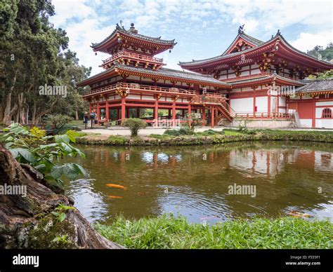 Byodo In Temple And Koi Pond This Peaceful Buddhist Temple Is