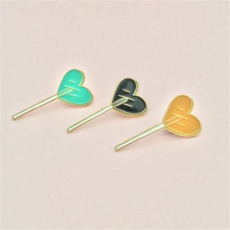 heart lolli pin cloisonne pin pin and patches lollies