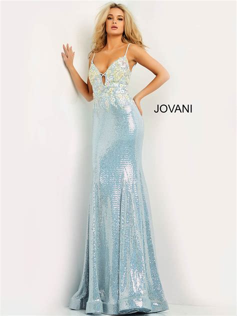 French Novelty Jovani 06226 Metallic Stretch Prom Dress