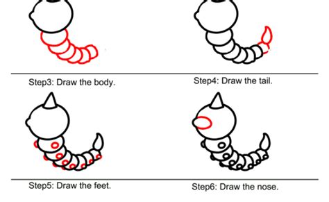 How To Draw Weedle From Pokemon Printable Step By Step Drawing Sheet