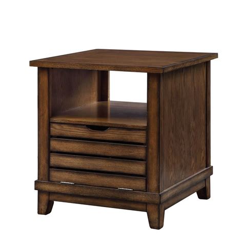 Bowery Hill Transitional End Table With Storage In Oak Cymax Business