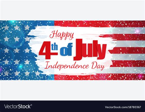 Fourth Of July Independence Day Horizontal Banner Vector Image
