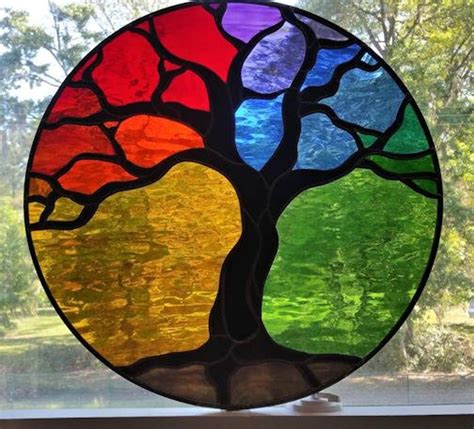 Tree Of Life Stained Glass Panel Glass Art Installation Glass Art