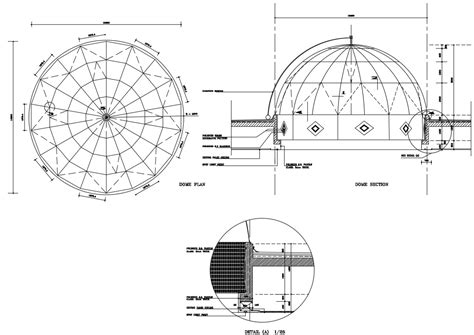 Dome Autocad Drawing Cadbull