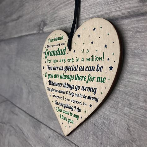 Maybe you would like to learn more about one of these? Gift For Grandad Wooden Heart Grandad Birthday Christmas Gifts