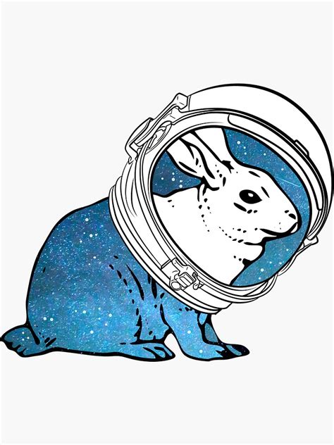 Space Rabbit Sticker By Ciciyu Redbubble