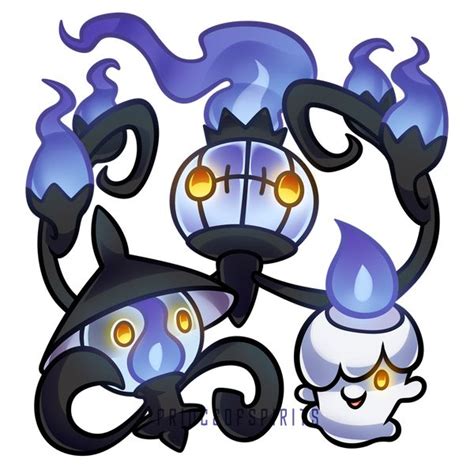 Litwick Lampent And Chandelure By