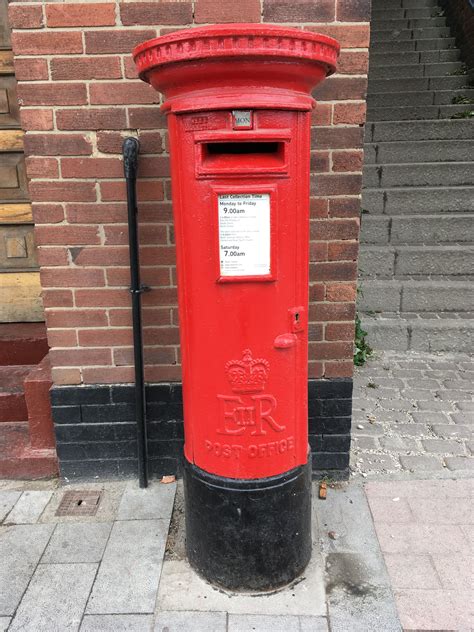 Tall Narrow Post Box On Union Street North Shields England Uk June