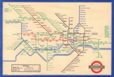 London Underground Tube Map Plan Diagram Middle Circle Harry Beck