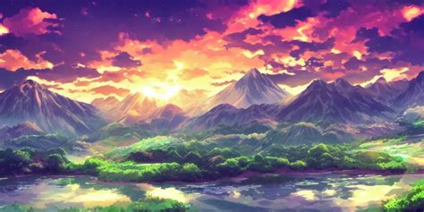 Anime Background Mountains Stable Diffusion