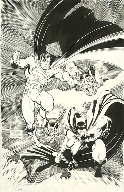 Original Batmansuperman Art From Action Comics Annual 1 By Arthur