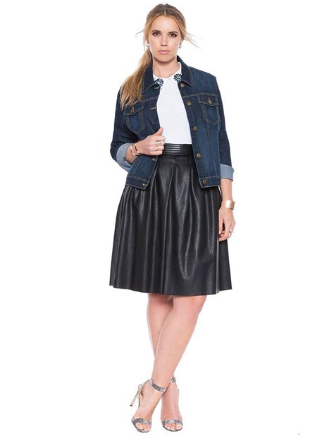 Plus Size Faux Leather Skater Skirt Leather Skater Skirts Womens