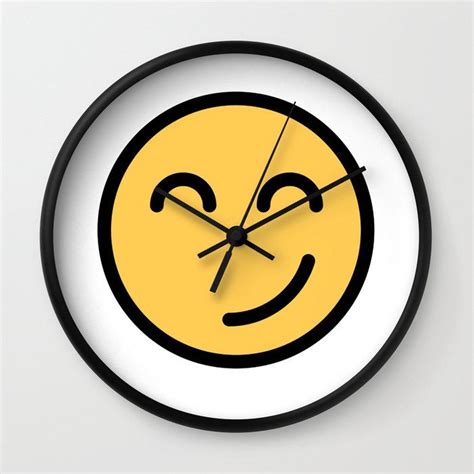 Smiley Face Cute Funny Smiling Happy Face Wall Clock By Dogboo Wall